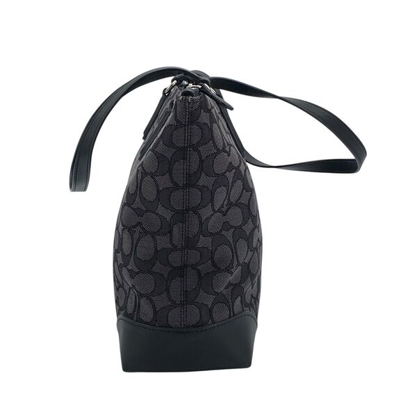 Coach Zip Top Tote in Signature Jacquard Black Smoke F29958 - Picture 3 of 16